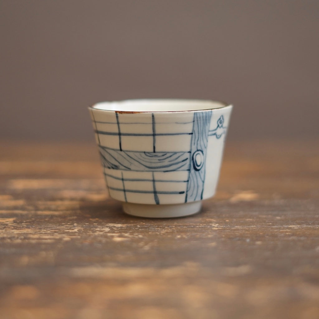 NAGASHI SOUMEN Blue & White Soba Cup #MA156A