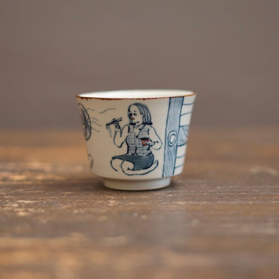 NAGASHI SOUMEN Blue & White Soba Cup #MA156B
