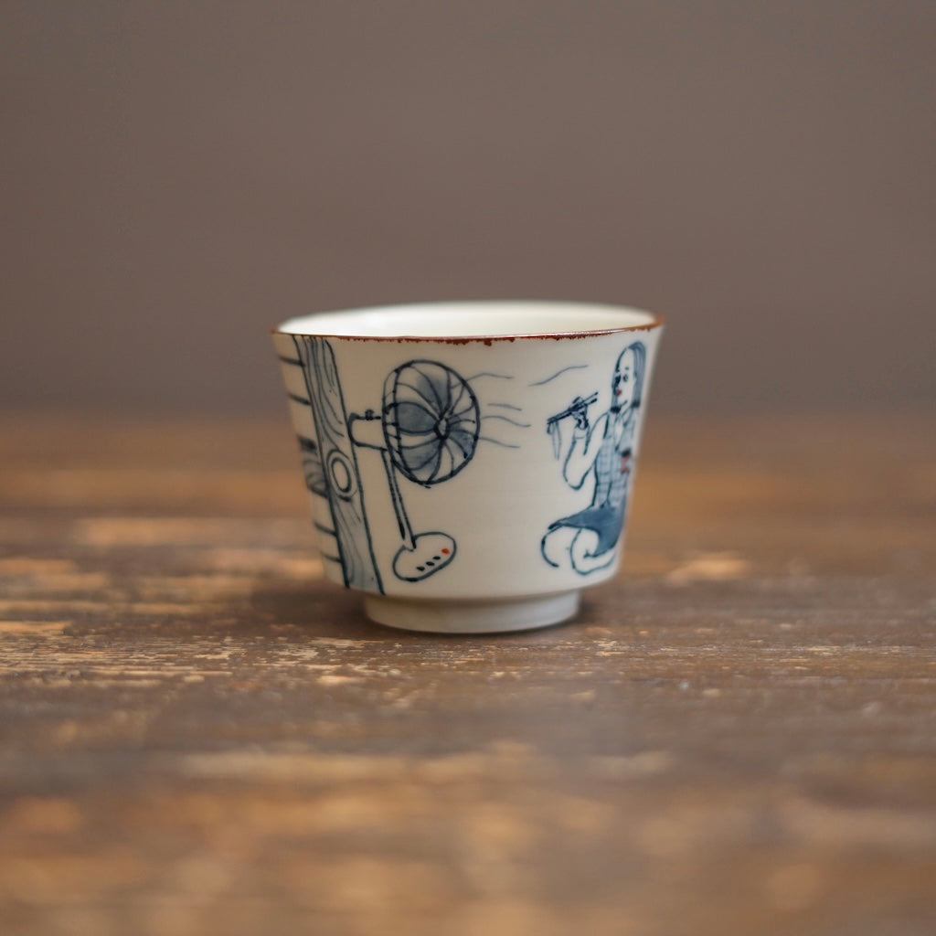 NAGASHI SOUMEN Blue & White Soba Cup #MA156B