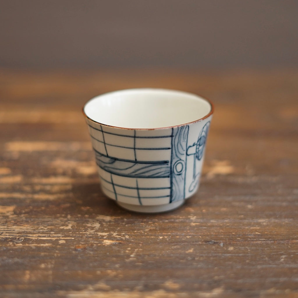 NAGASHI SOUMEN Blue & White Soba Cup #MA156B