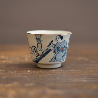NAGASHI SOUMEN Blue & White Soba Cup #MA156C