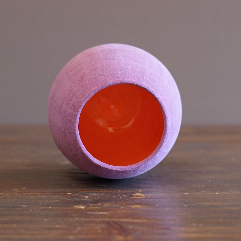 Violet / Orange Dino Vase #JT439C
