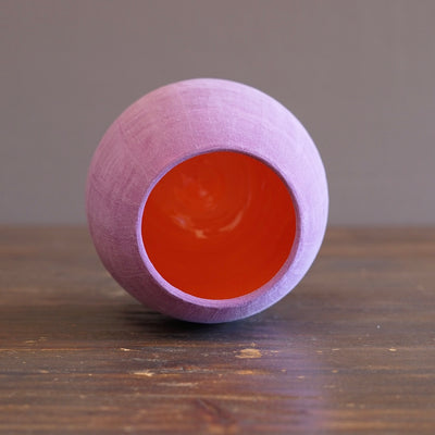 Violet / Orange Dino Vase #JT439C