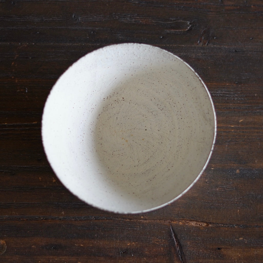 White Slip Cast Bowl #AK20A