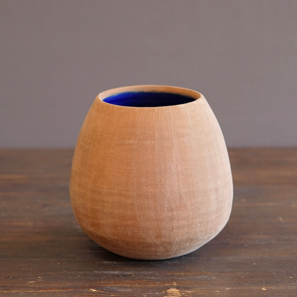 Coffee / Blue Dino Vase #JT439F