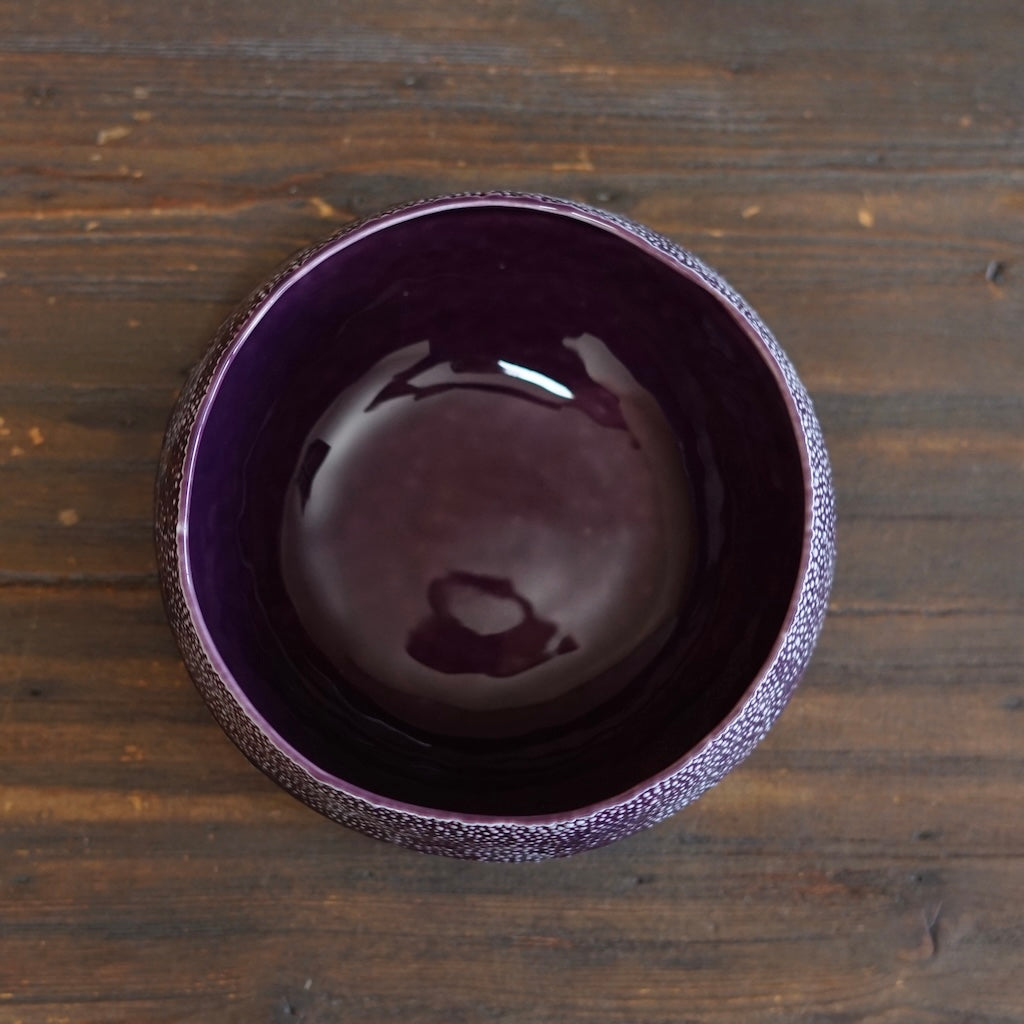 Purple Caviar Rimmed Bowl #LK922B