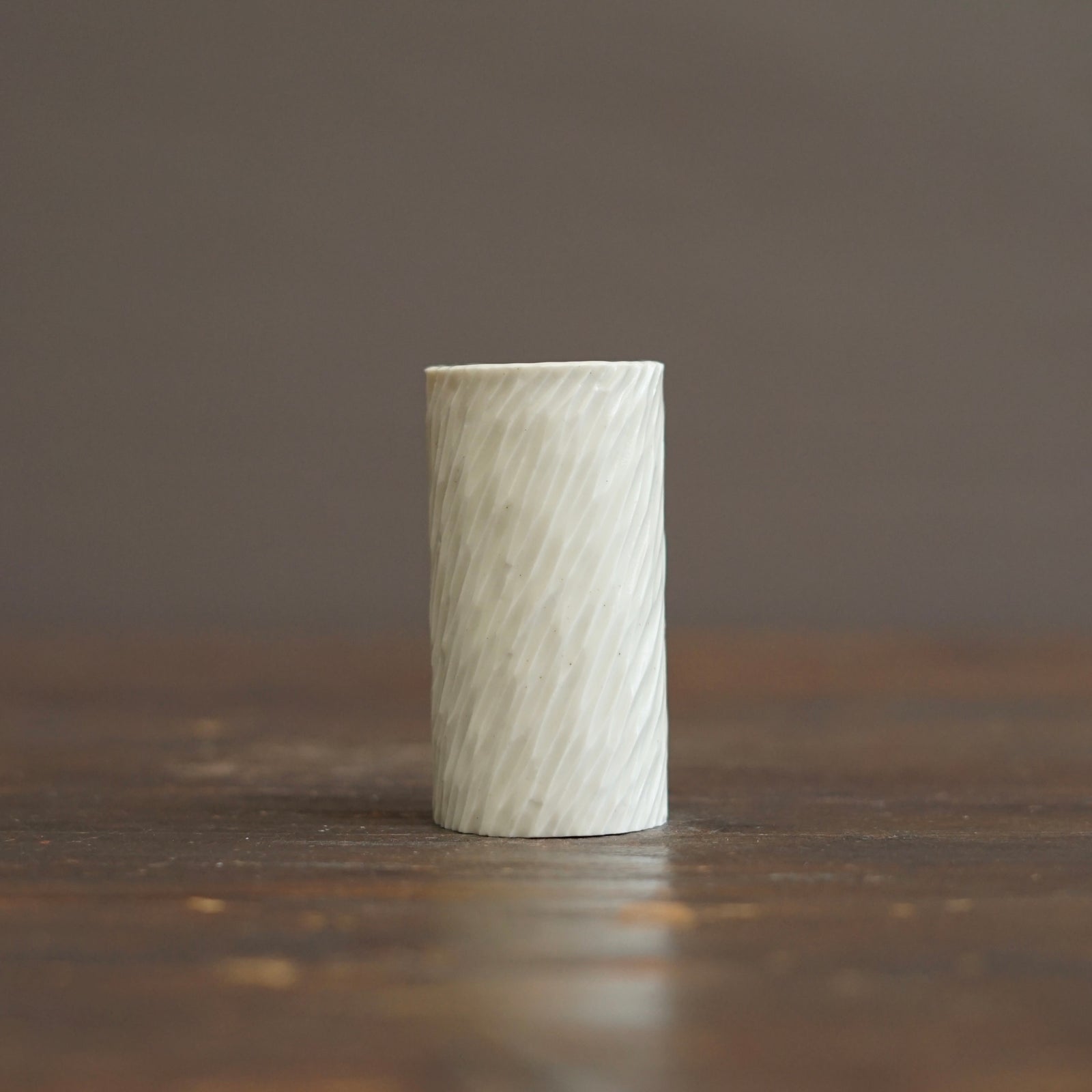 White Carved Sake Cup #LK923A