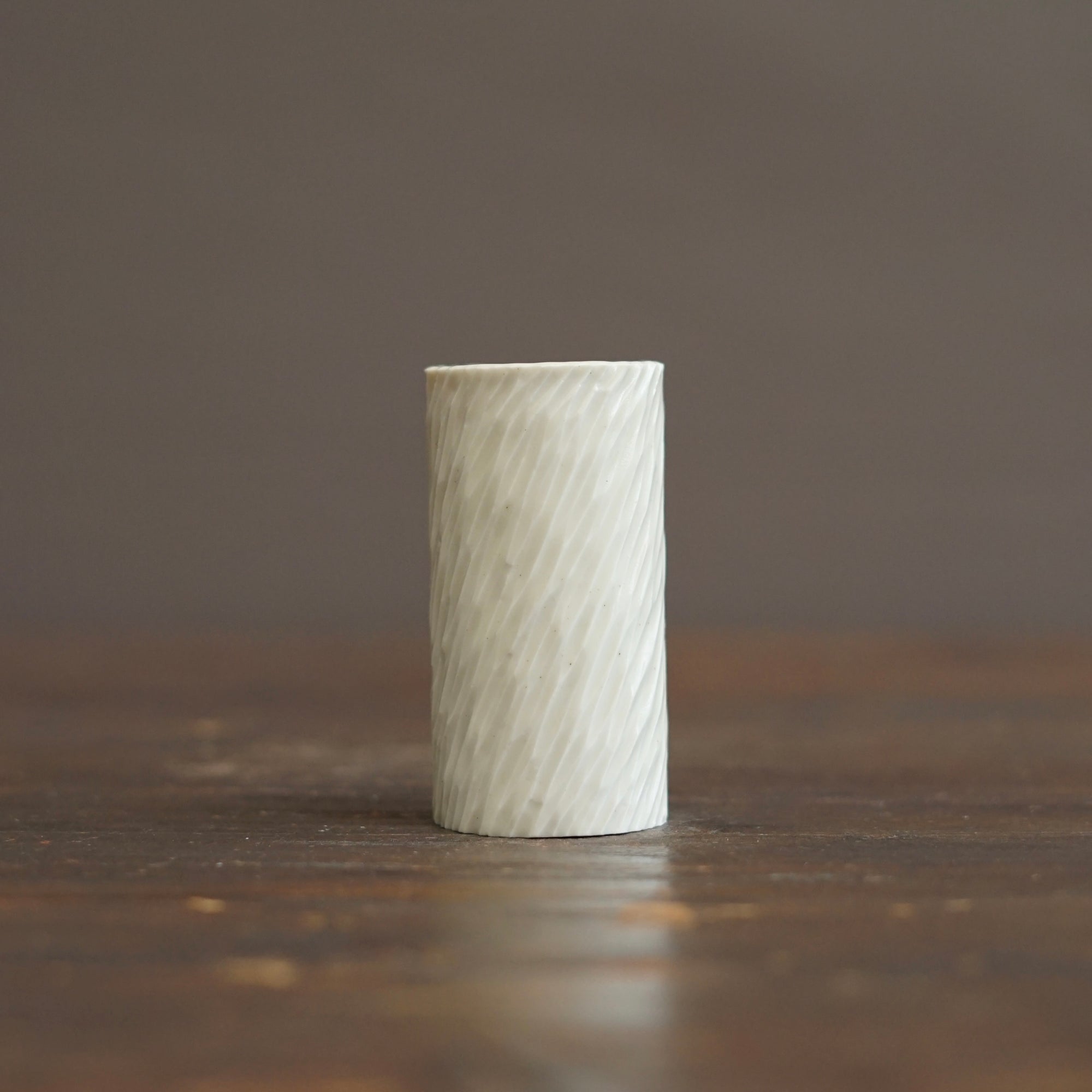 White Carved Sake Cup #LK923A