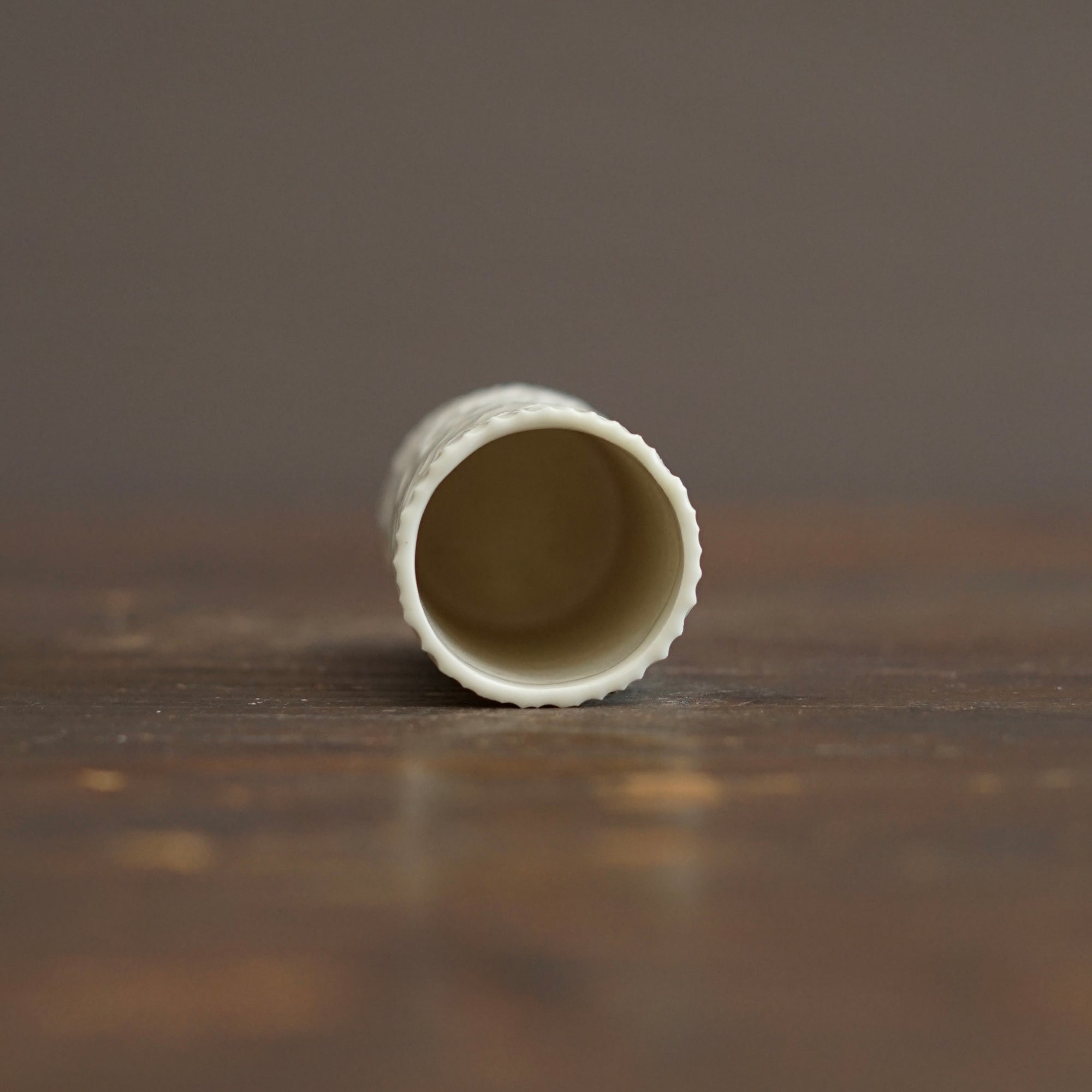 White Carved Sake Cup #LK923A