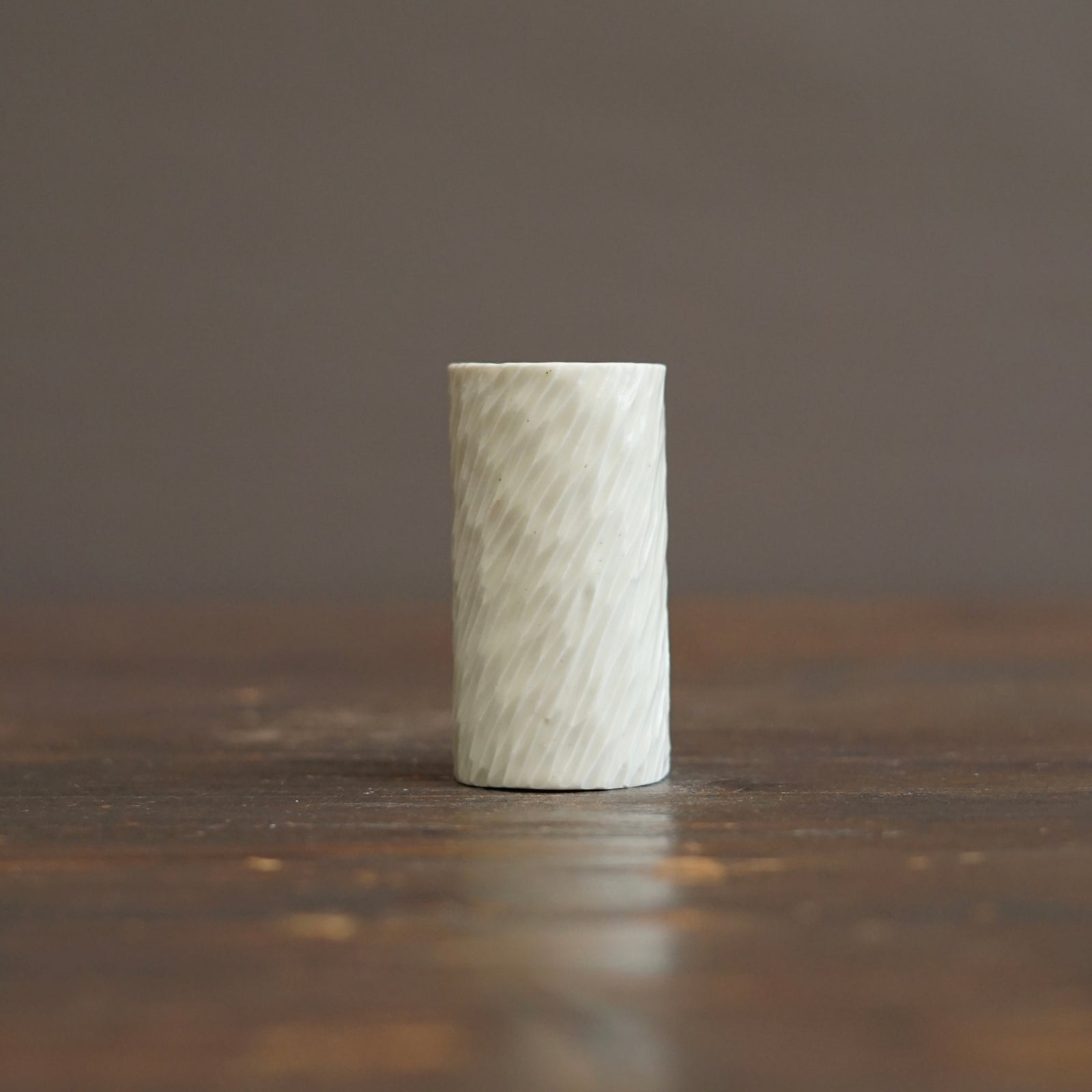 White Carved Sake Cup #LK923B