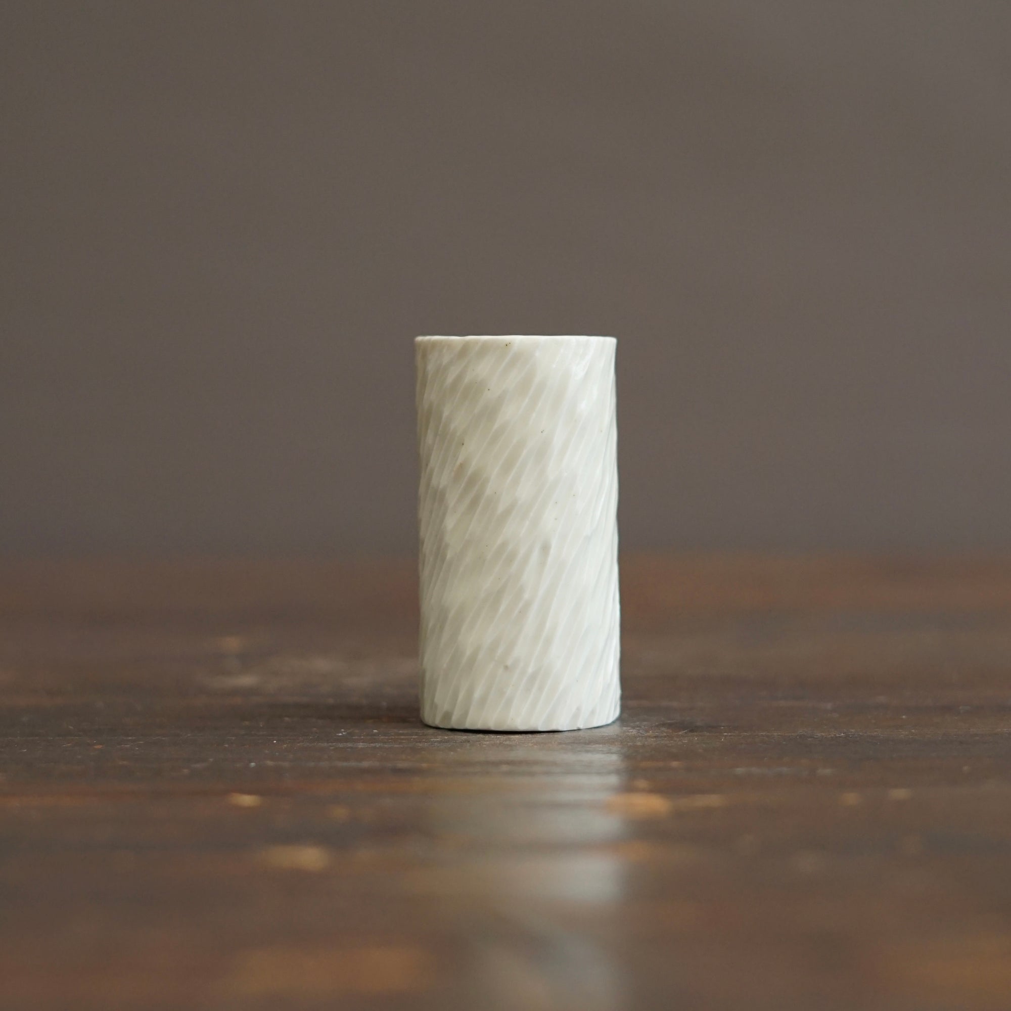 White Carved Sake Cup #LK923B