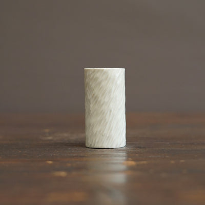 White Carved Sake Cup #LK923B