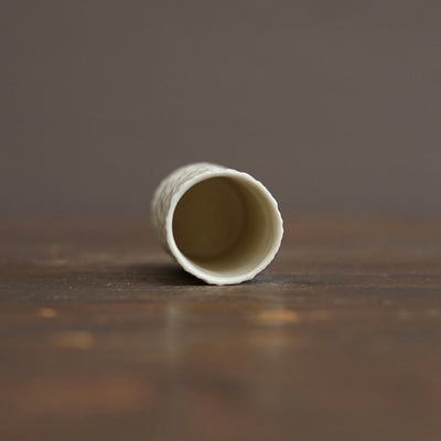 White Carved Sake Cup #LK923B