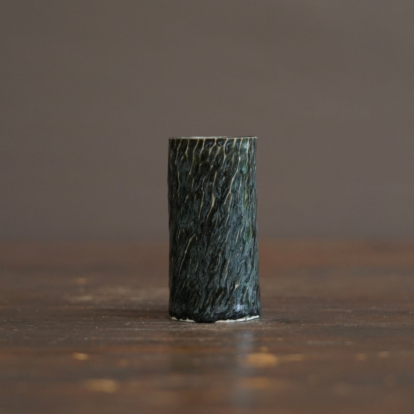 Forest Green Carved Sake Cup #LK923C