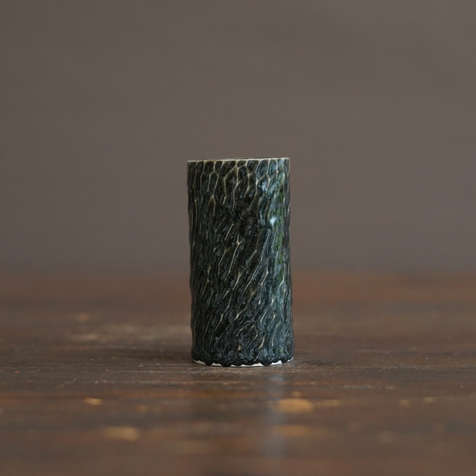 Forest Green Carved Sake Cup #LK923D