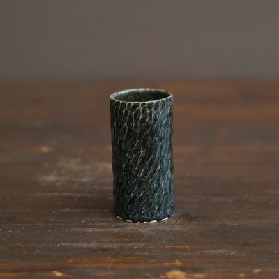 Forest Green Carved Sake Cup #LK923D