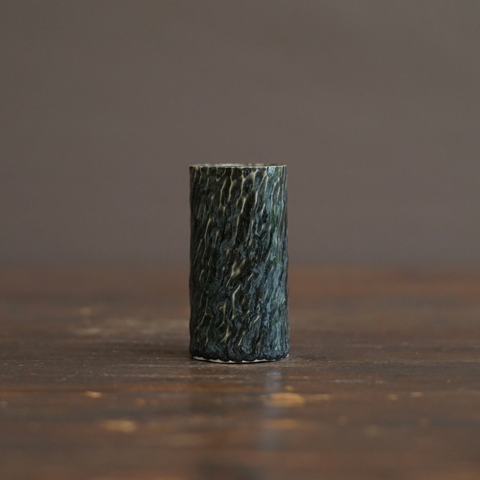 Forest Green Carved Sake Cup #LK923E