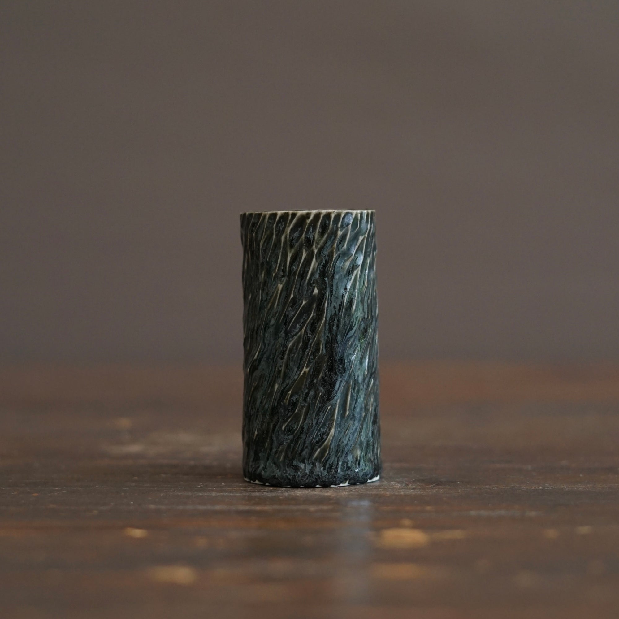 Forest Green Carved Sake Cup #LK923F