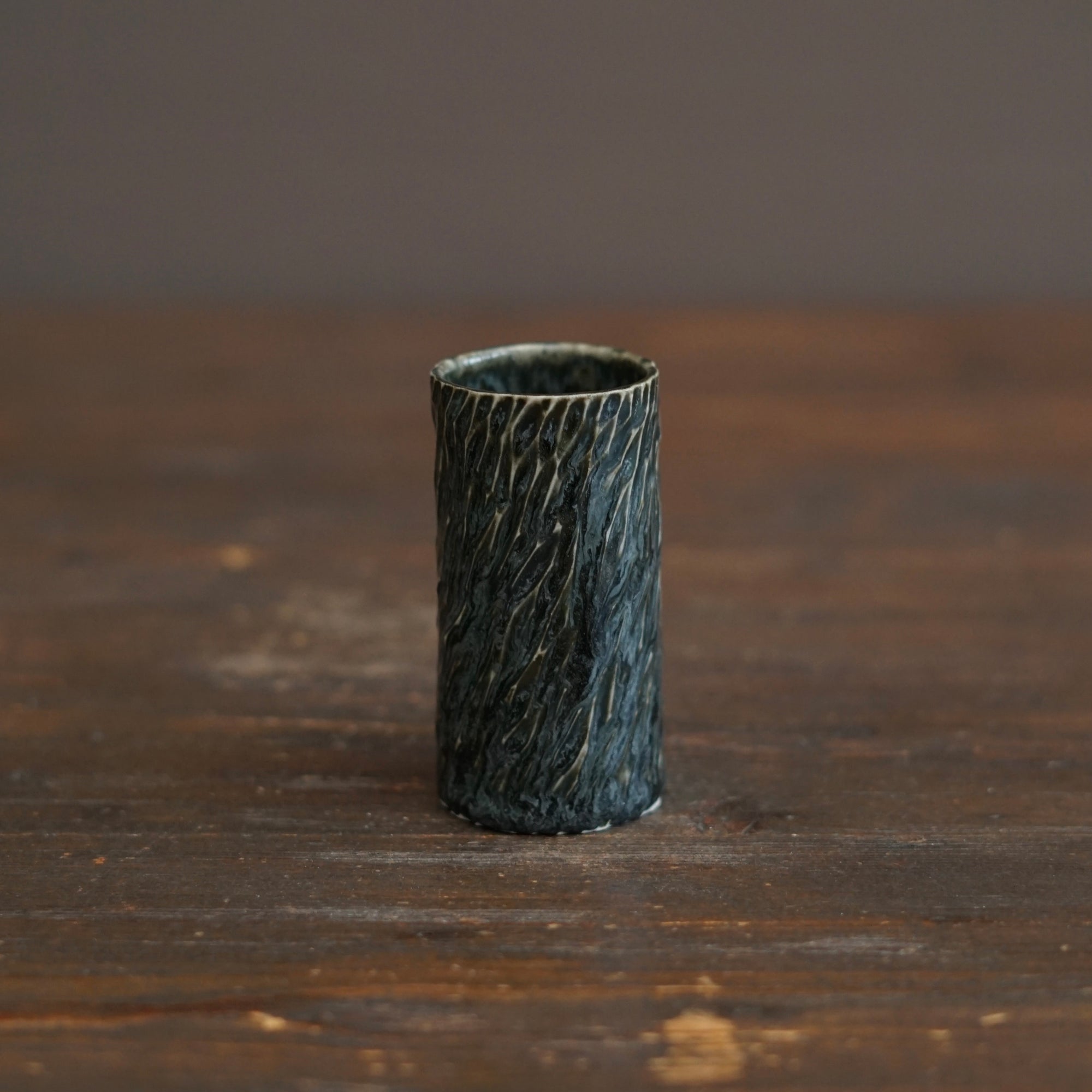 Forest Green Carved Sake Cup #LK923F