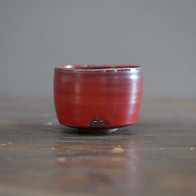 Wood Fired Red Glazed Tea Bowl #SY763