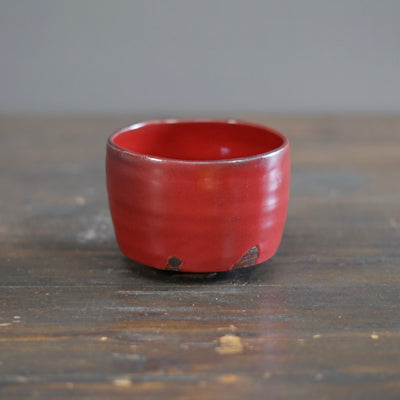 Wood Fired Red Glazed Tea Bowl #SY763