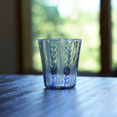 Blue Lace Glass Tumbler #U26D