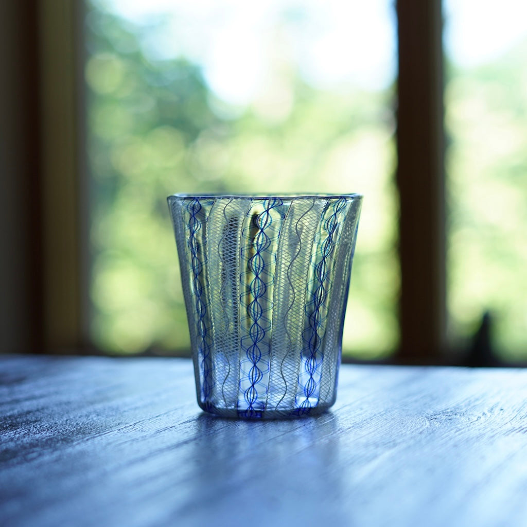 Blue Lace Glass Tumbler #U26E