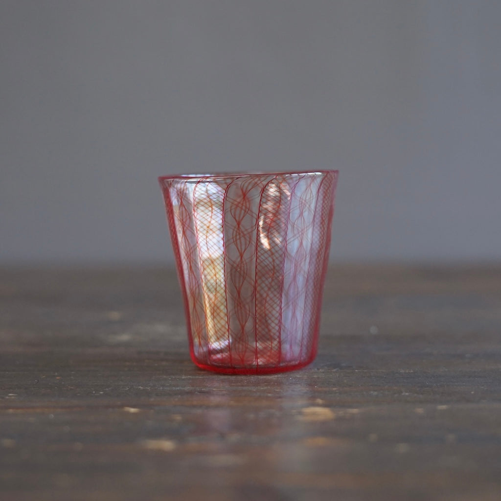 Red Lace Glass Tumbler #U26H