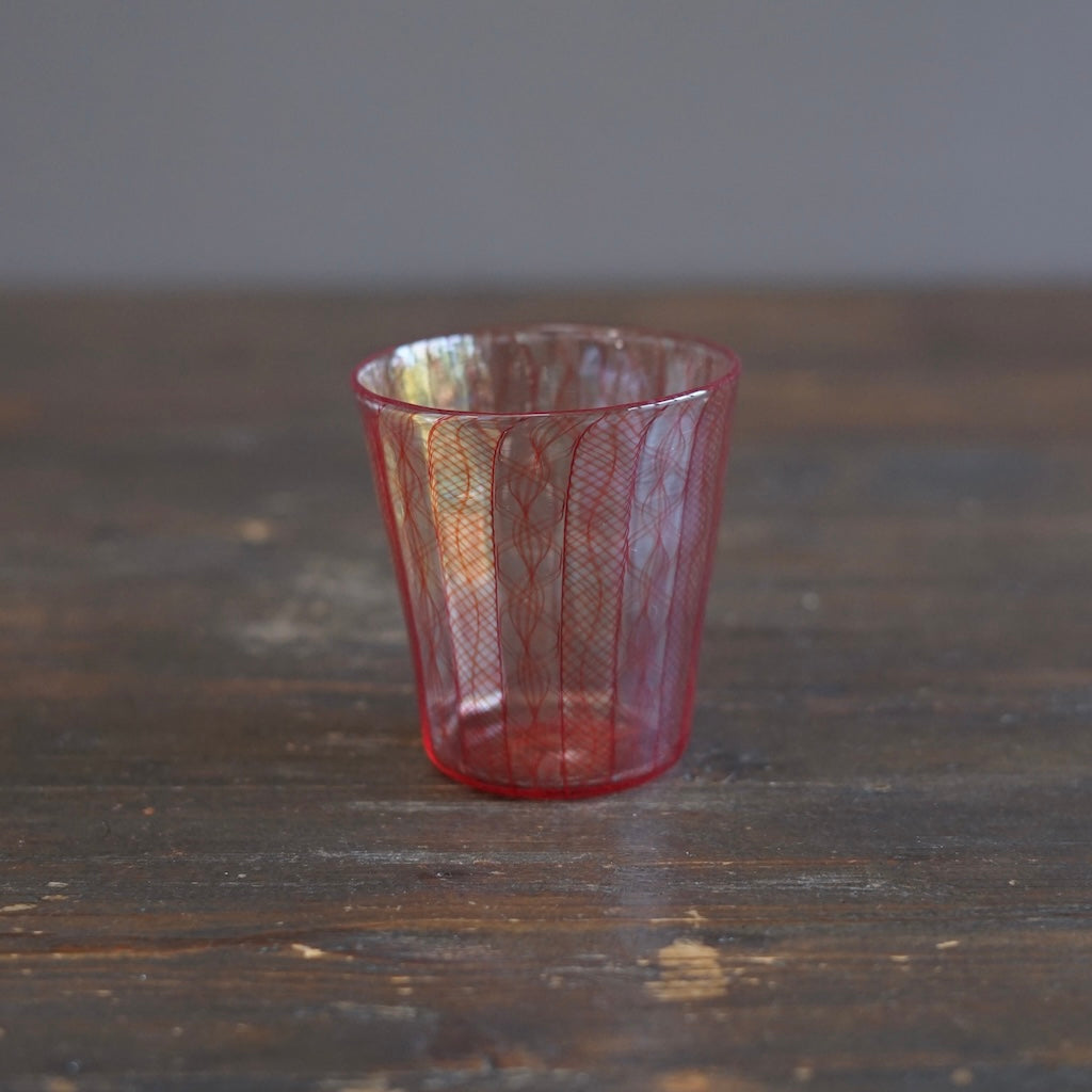 Red Lace Glass Tumbler #U26H