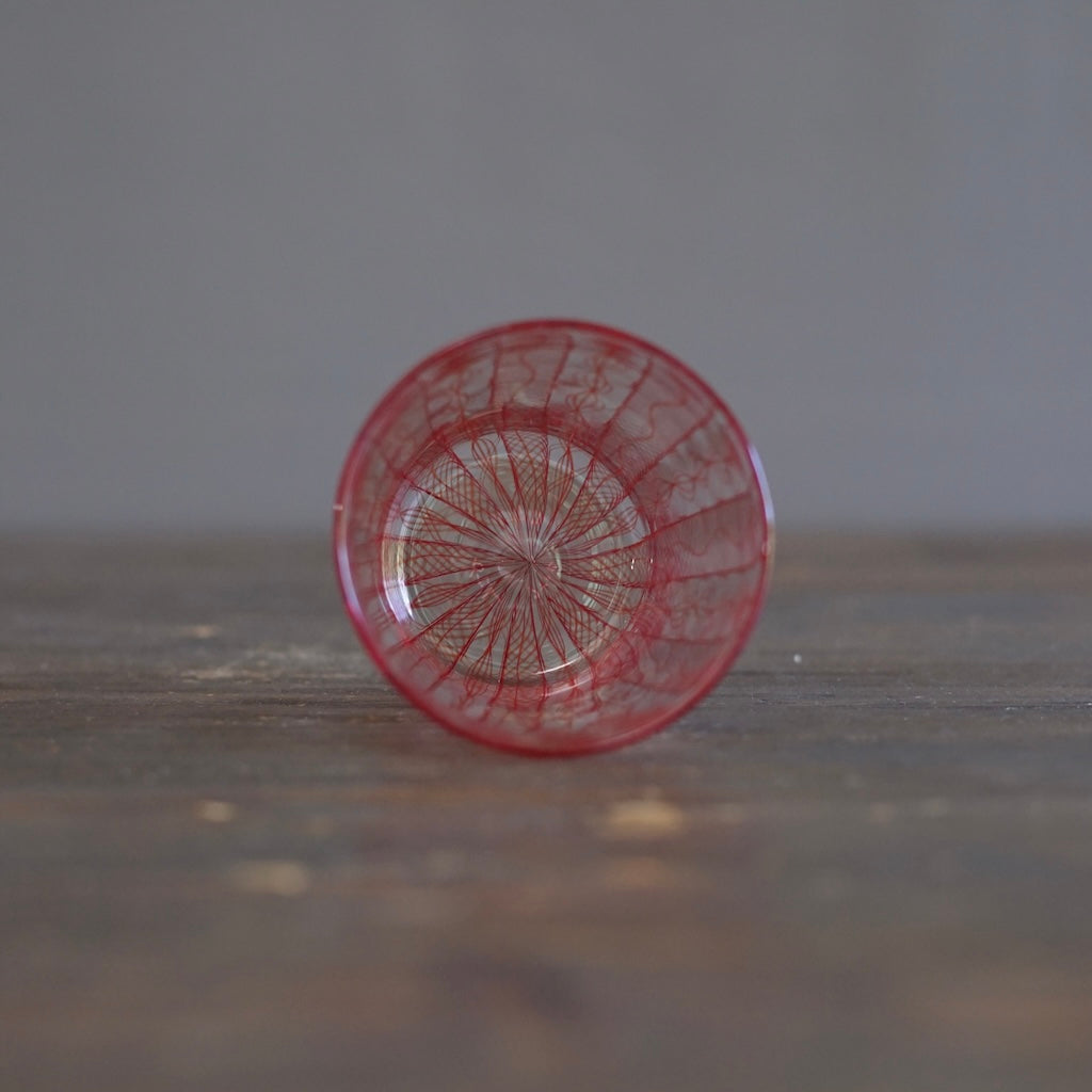 Red Lace Glass Tumbler #U26H