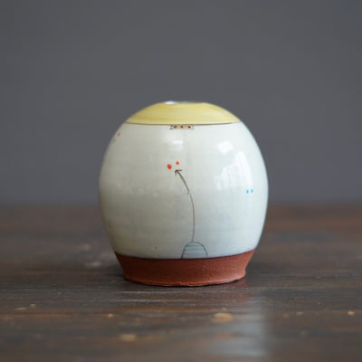 "Schematics" Globe Flower Vase #BB89B