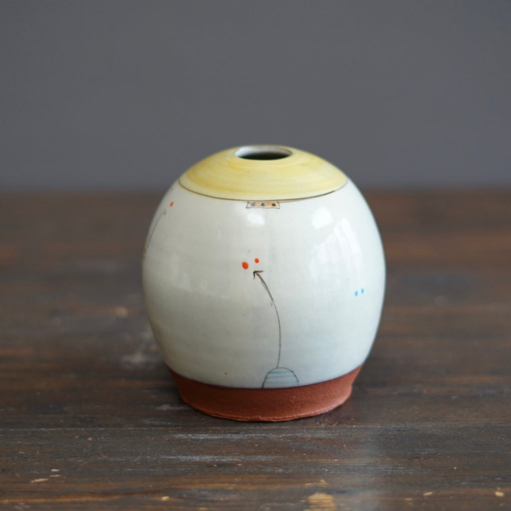 "Schematics" Globe Flower Vase #BB89B