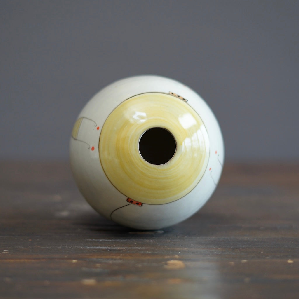 "Schematics" Globe Flower Vase #BB89B