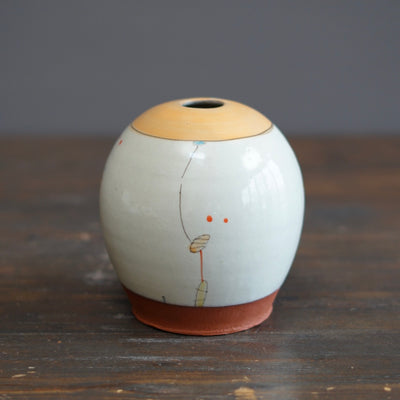 "Schematics" Globe Flower Vase #BB89C