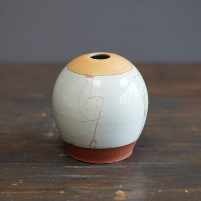 "Schematics" Globe Flower Vase #BB89C