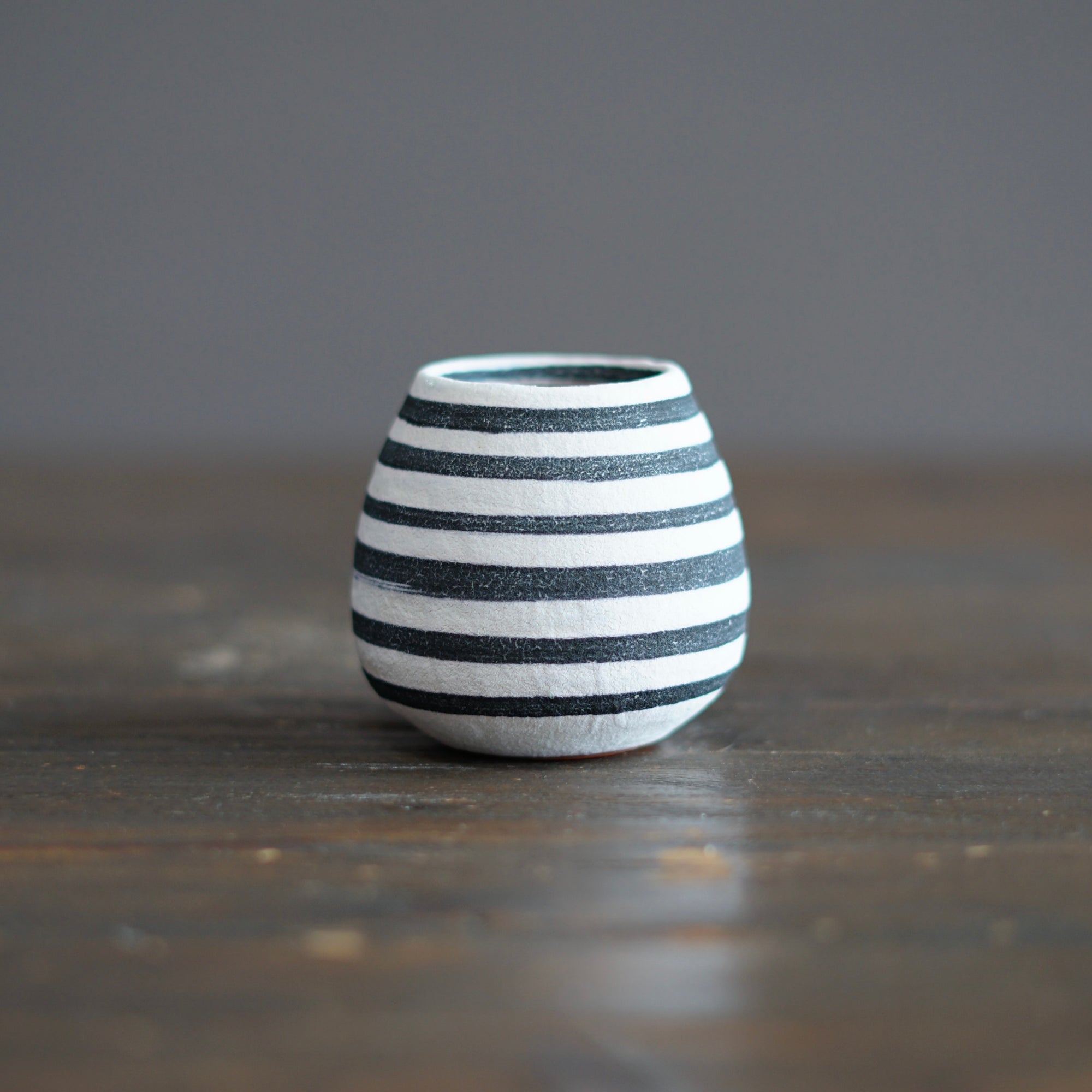 White Stripes / Green Mini Dino Vase #JT426A