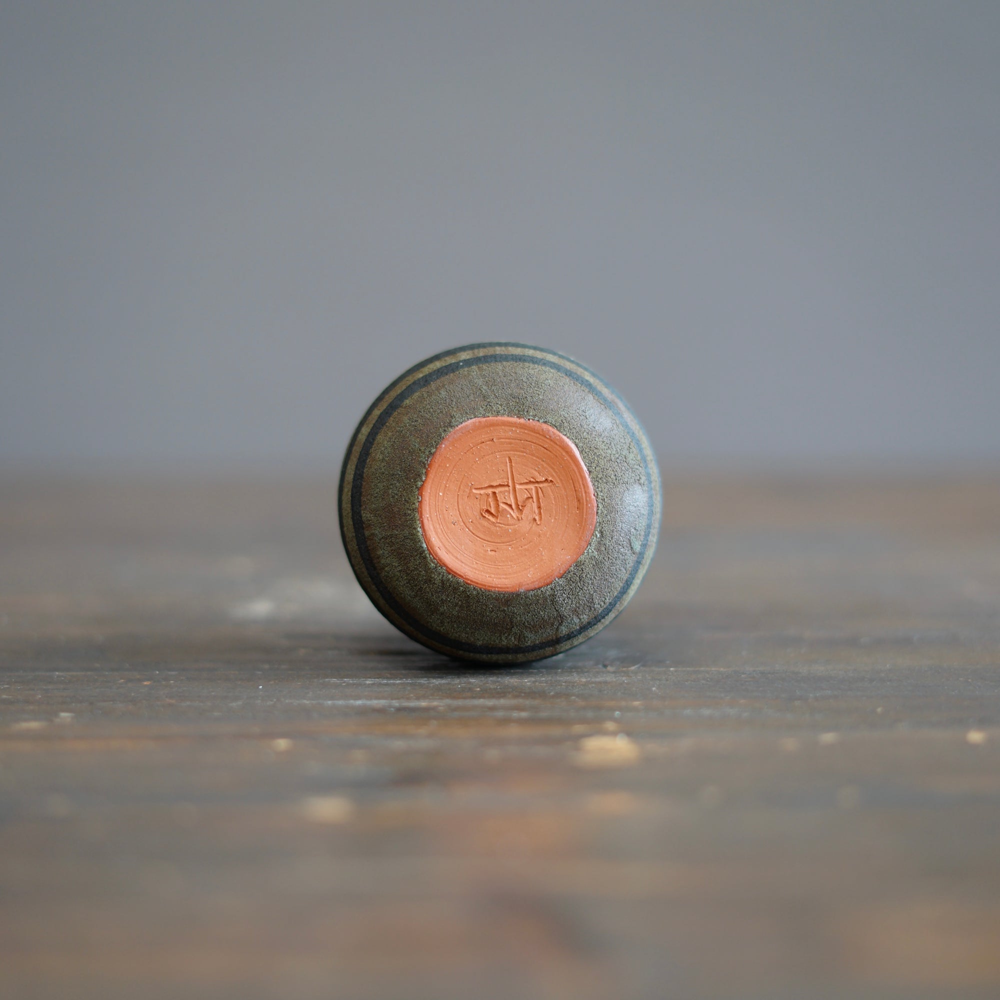 Brown Stripes / Orange Mini Dino Vase #JT426D