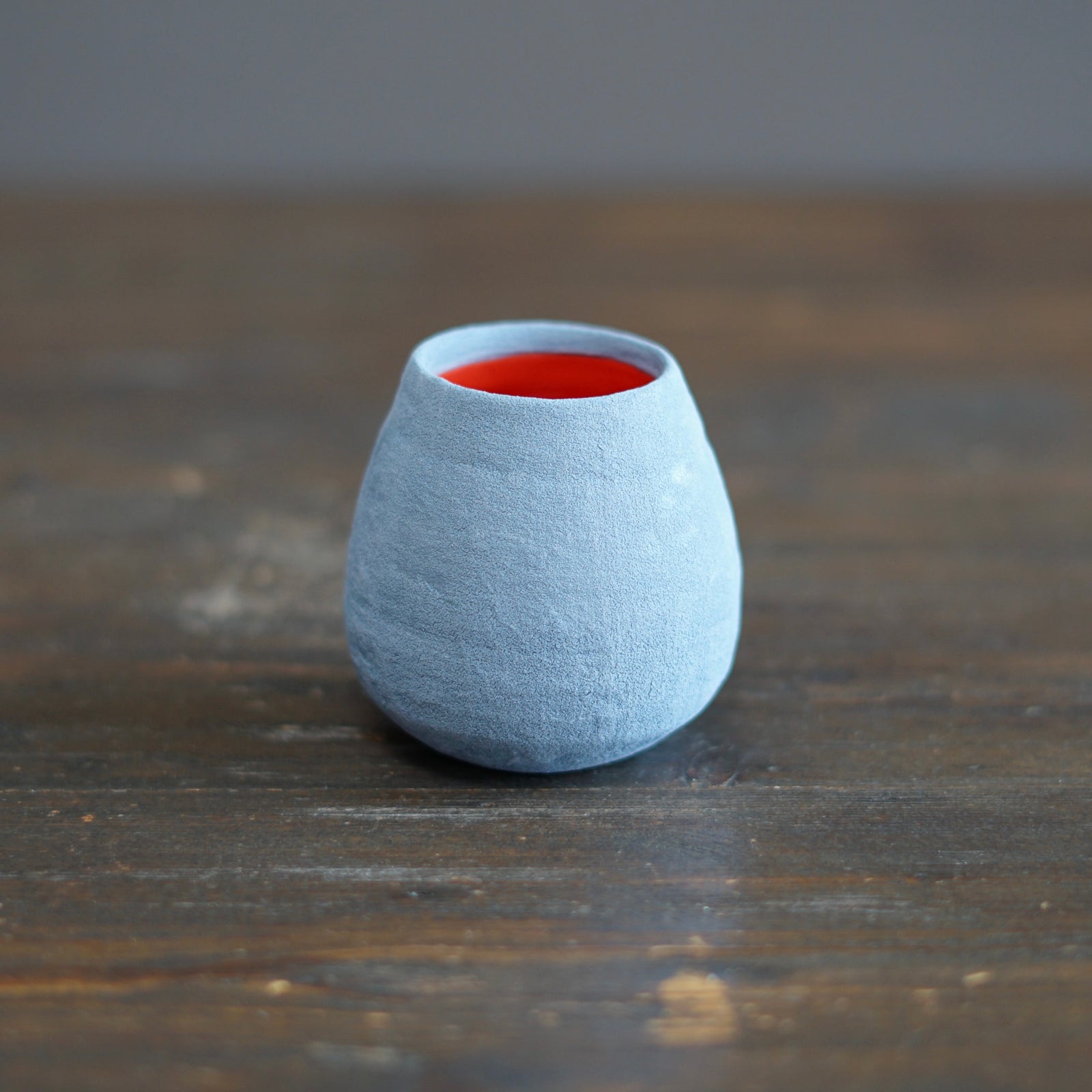 Silver Gray / Red Mini Dino Vase #JT426C