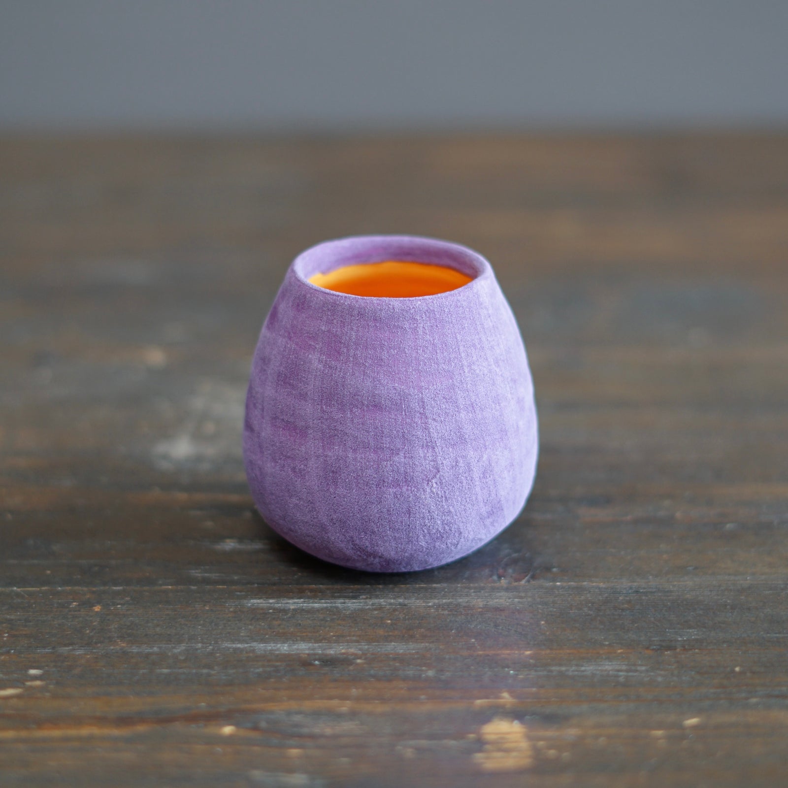 Lavender / Orange Mini Dino Vase #J421D