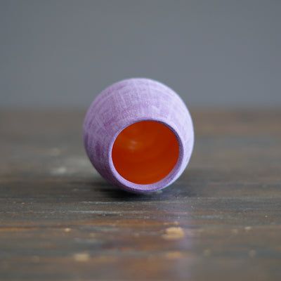 Lavender / Orange Mini Dino Vase #J421D