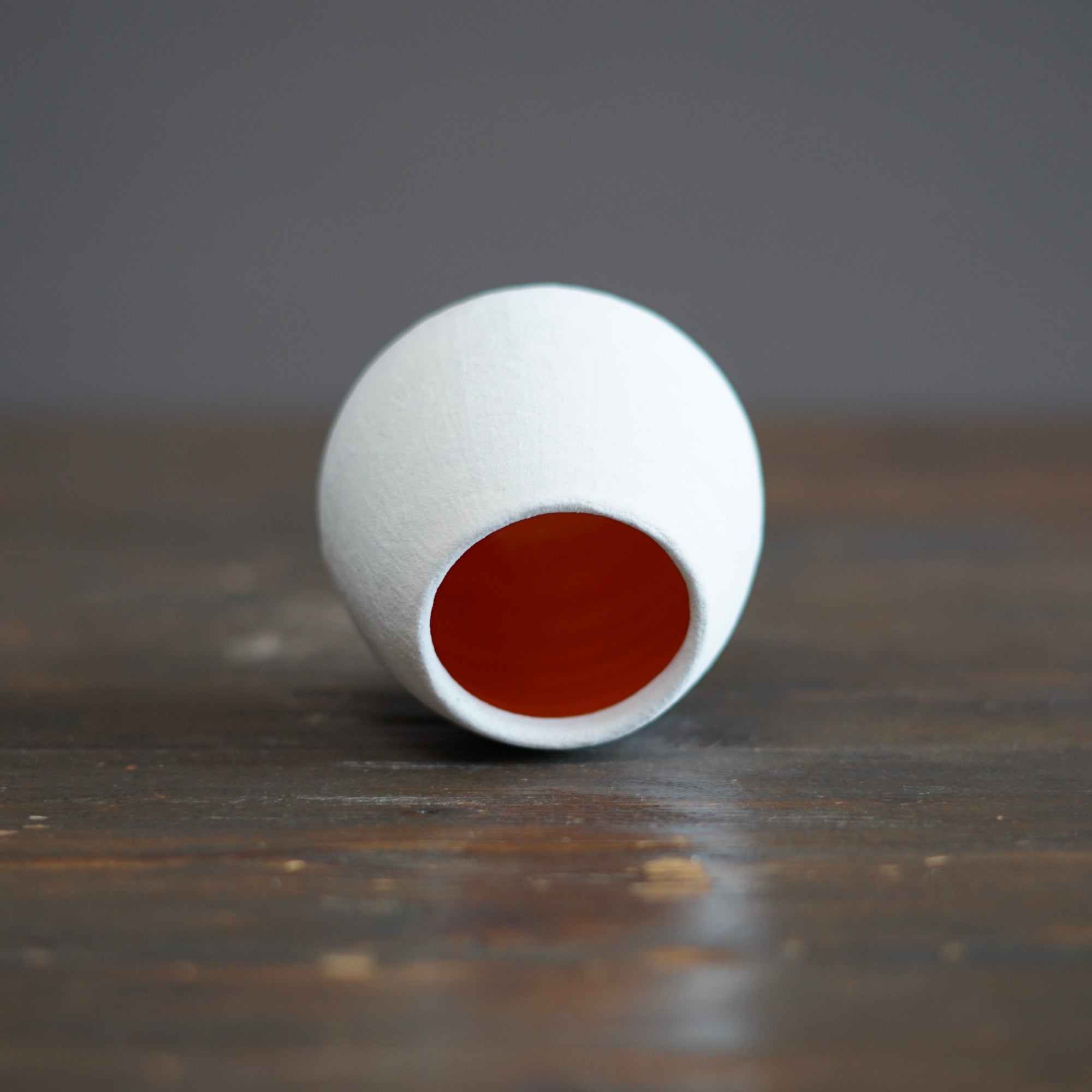 White / Orange Extra Small Dino Vase #JT425B