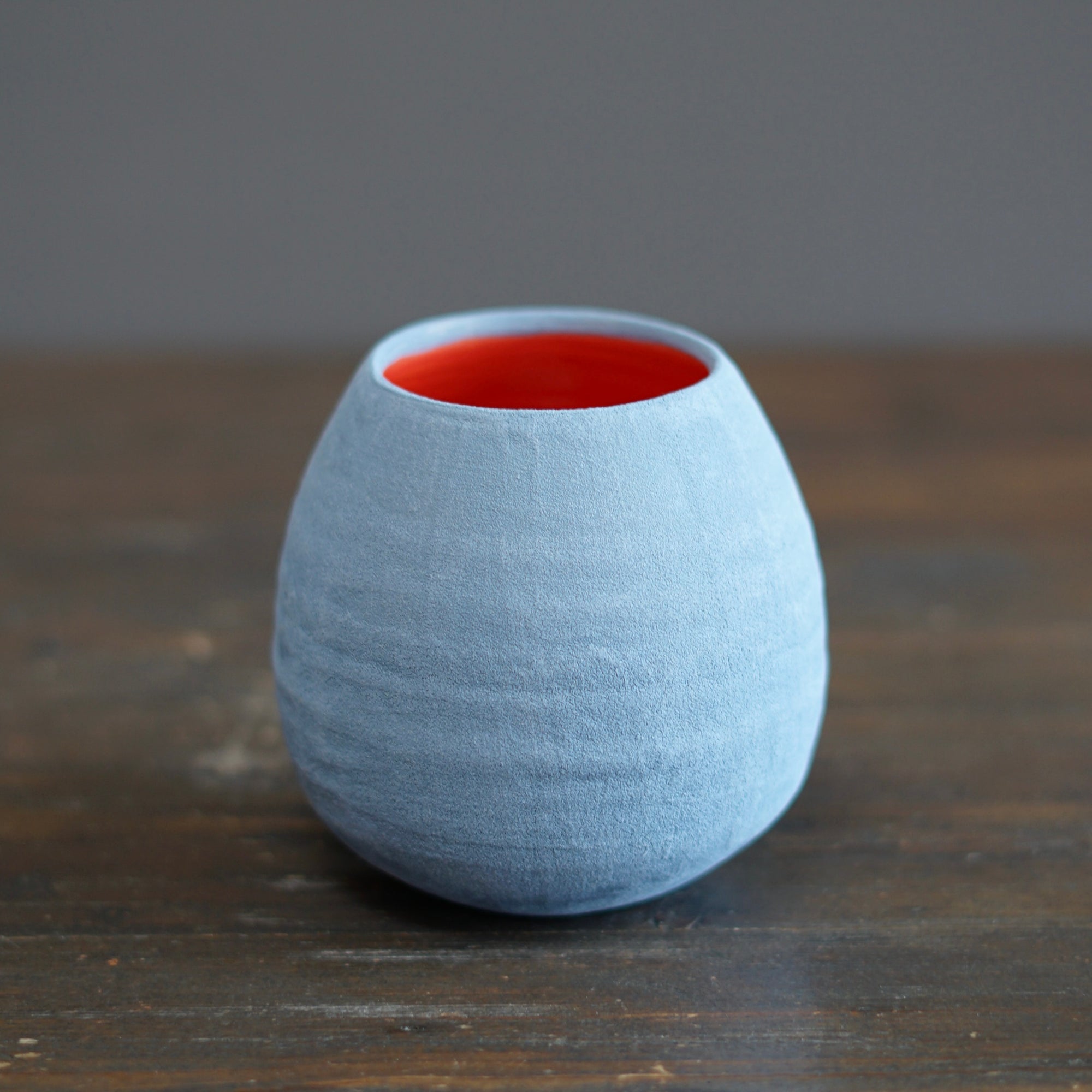 Silver Gray / Red Small Dino Vase #JT424A