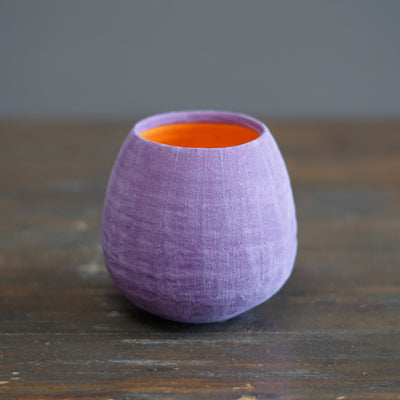 Lavender / Orange Small Dino Vase #JT424B