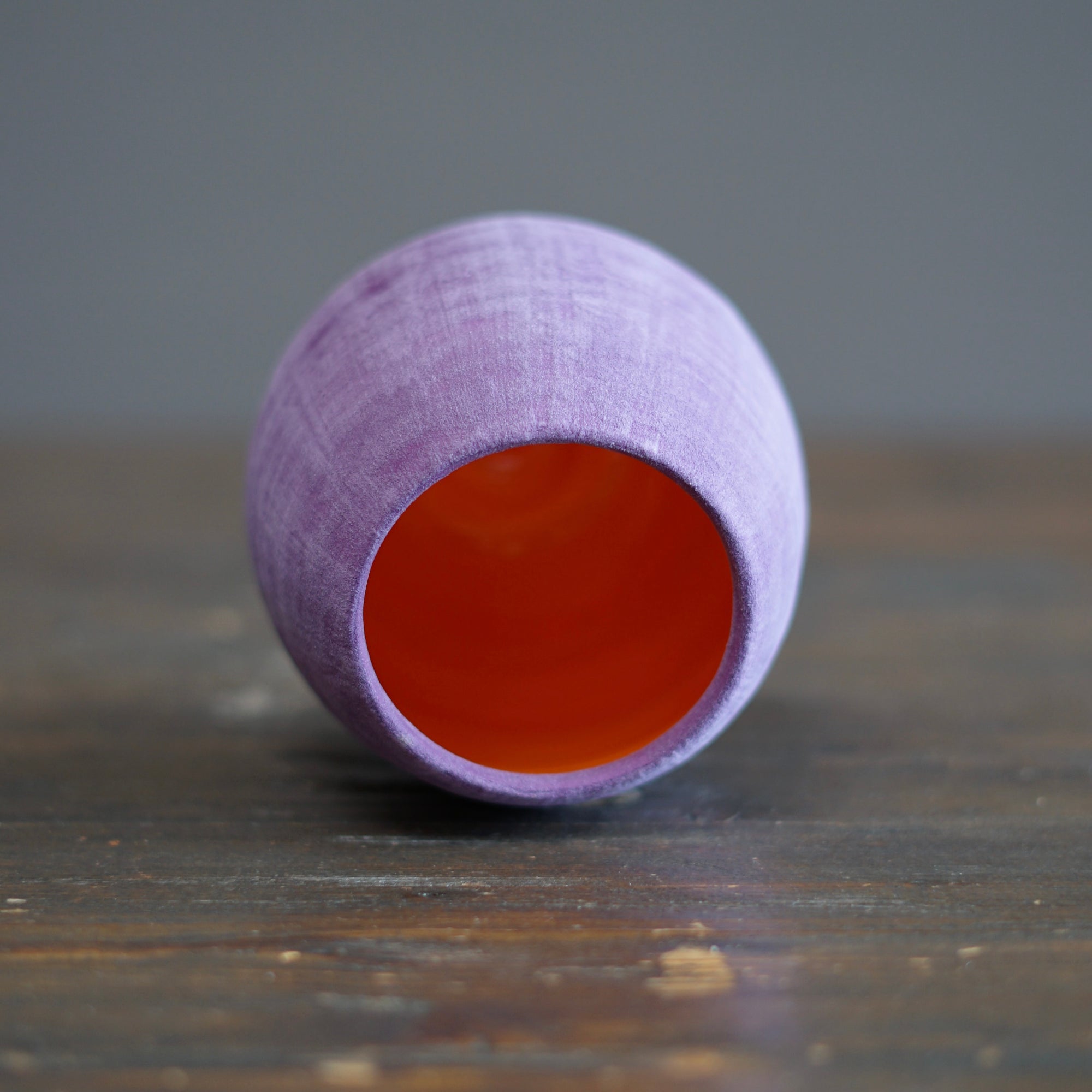 Lavender / Orange Small Dino Vase #JT424B