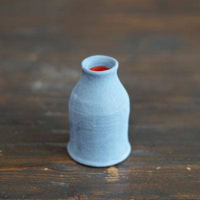 Silver Gray / Red Mini Bottle Vase #JT427A