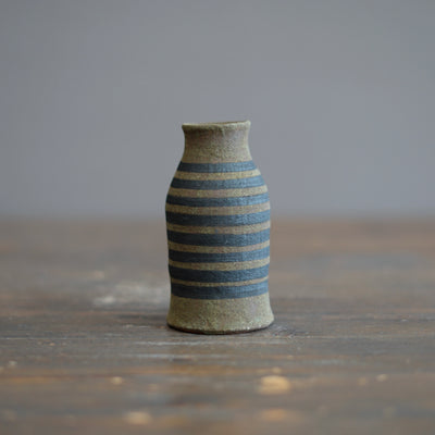 Brown Stripes / Orange Mini Bottle Vase #JT427F