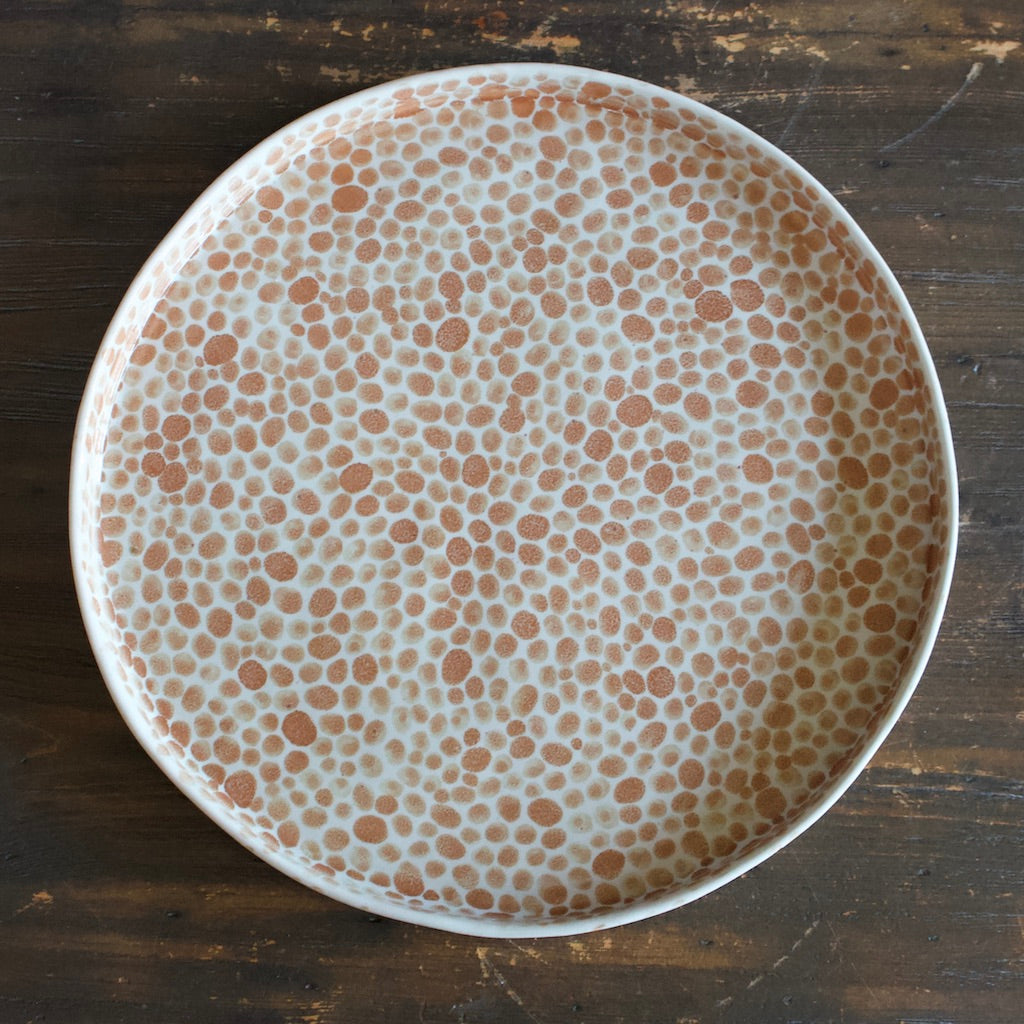 Orange Dots Large Serving Plate #LK745C