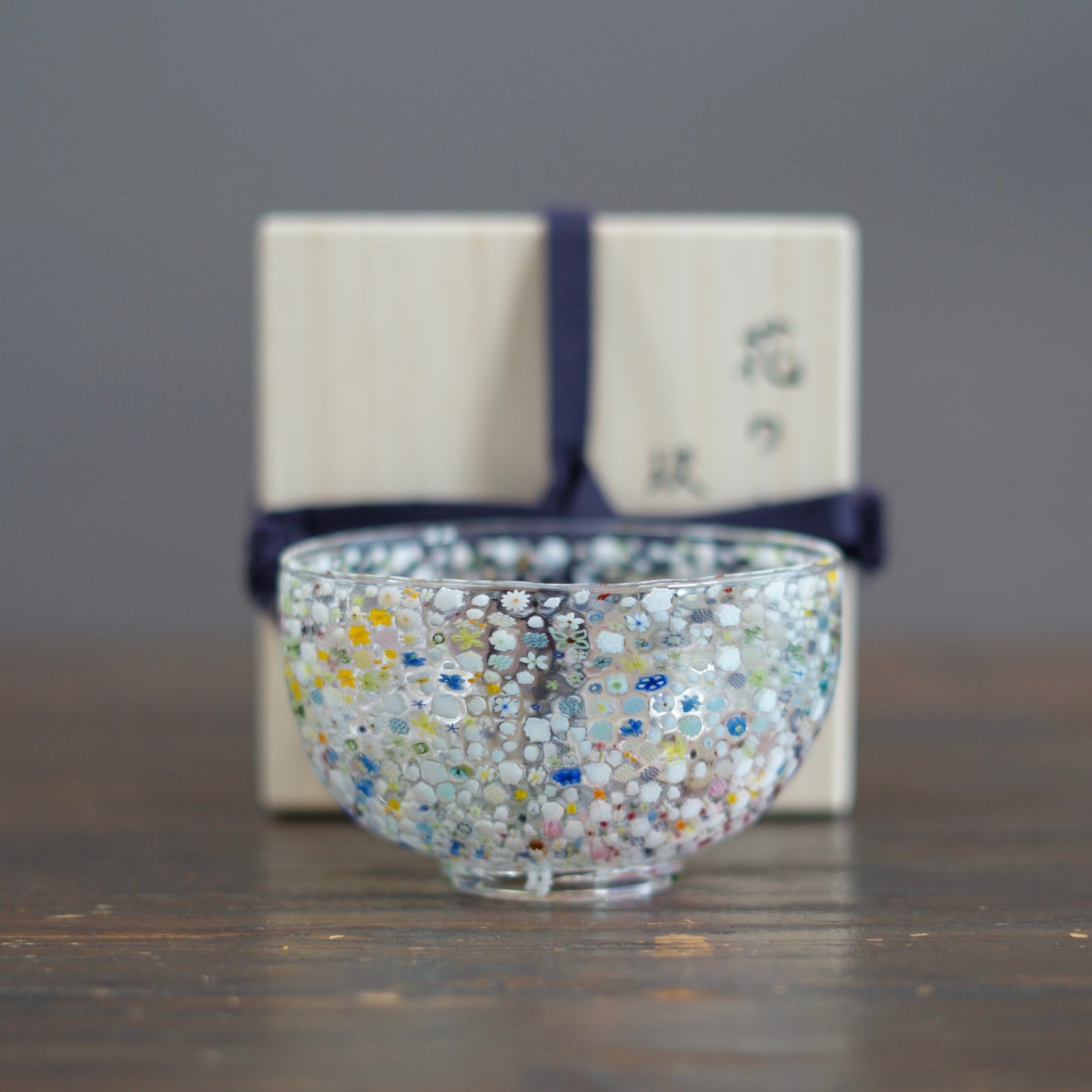 Flower Garden Murrini Tea Ceremony Bowl #F2