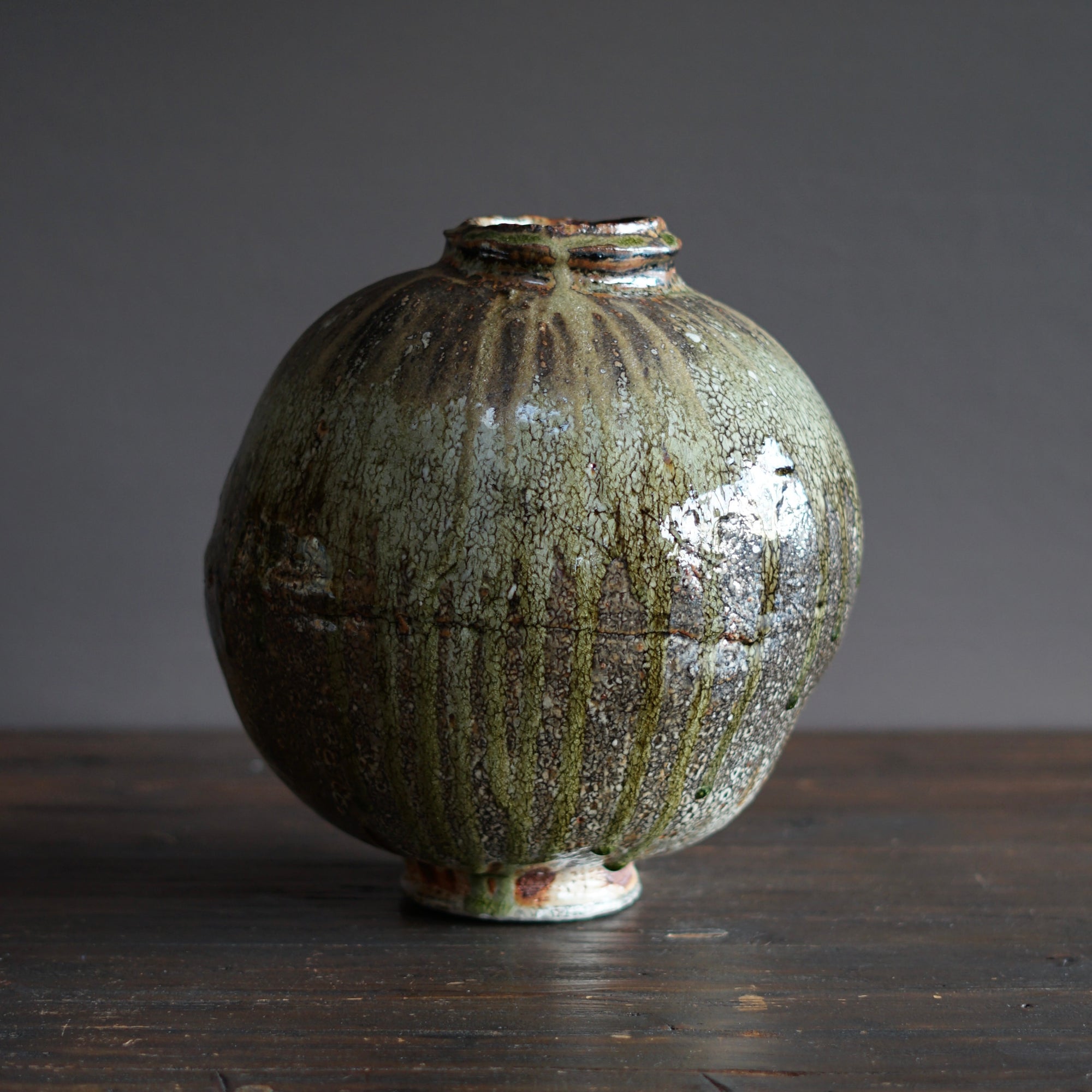 Wood Fired Orb Jar #FQ734