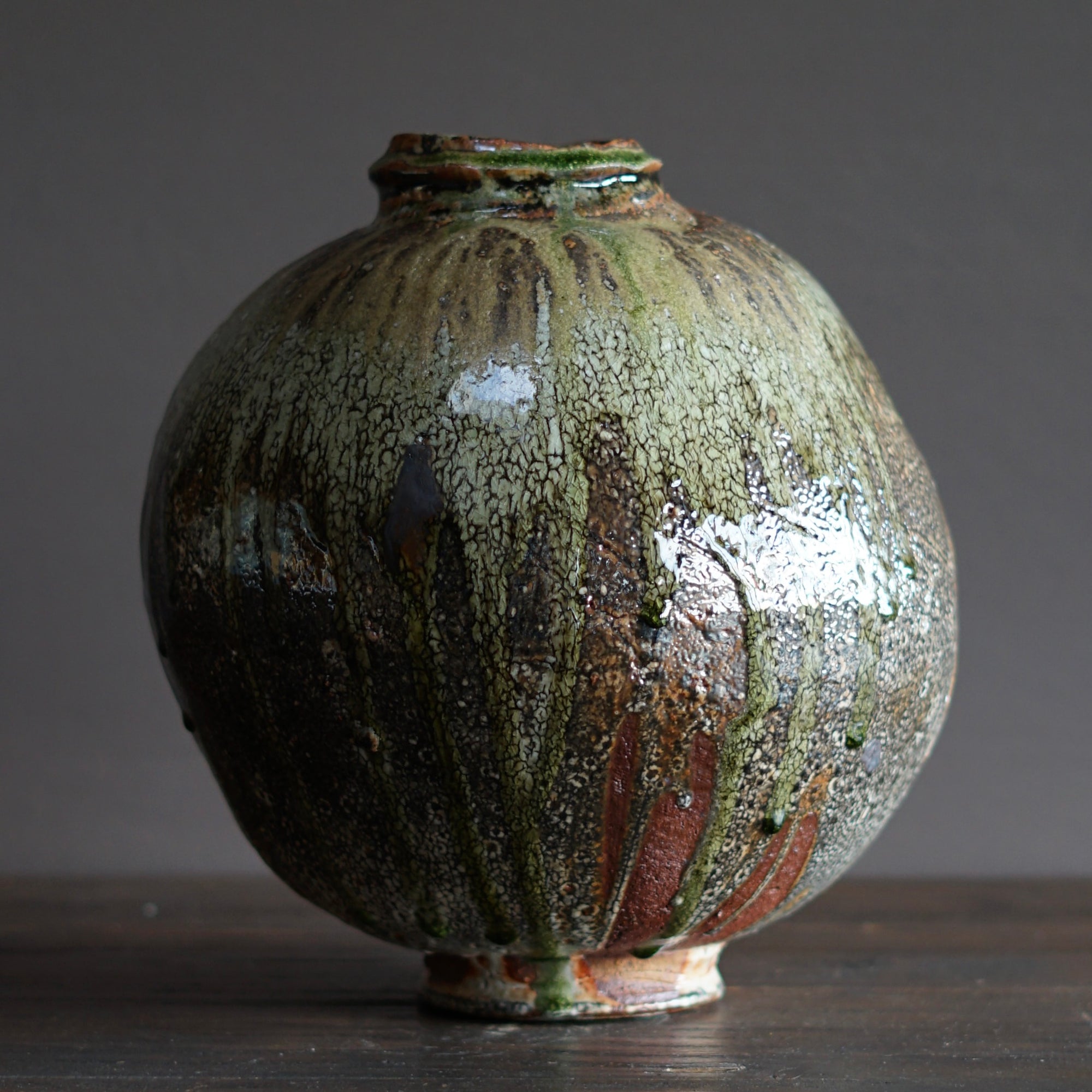 Wood Fired Orb Jar #FQ734